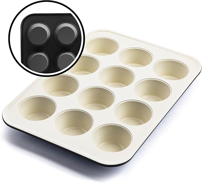 GreenLife 12 Cup Ceramic Nonstick Muffin Pan, Navy