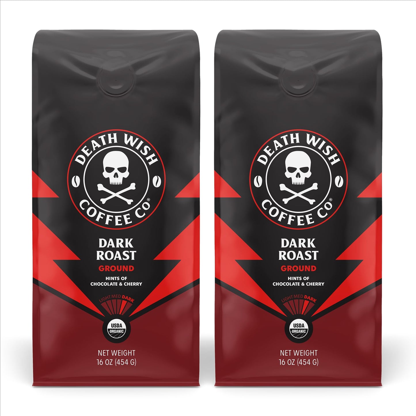 Death Wish Coffee Dark Roast & Valhalla Java Ground Coffee Bundle, Organic