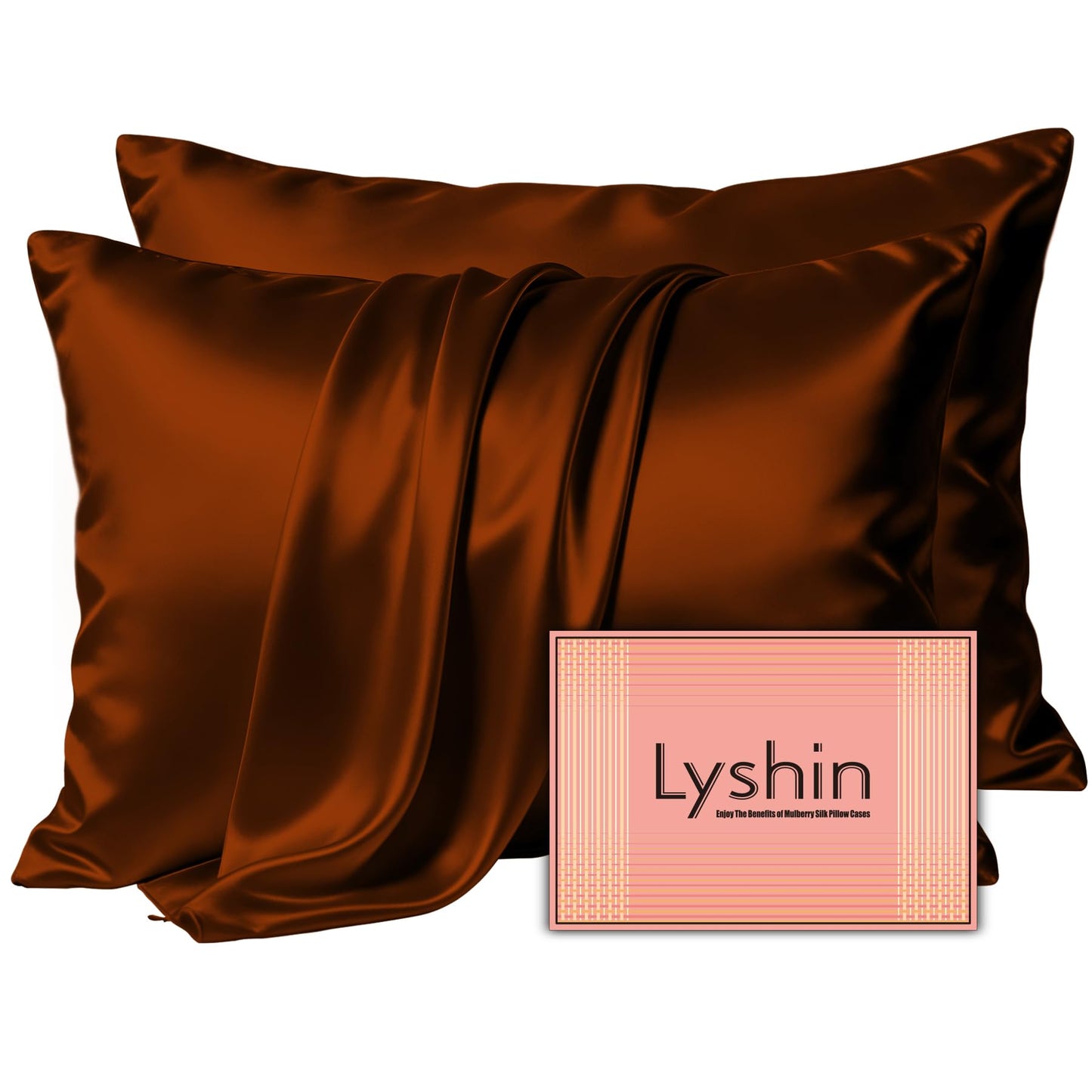 LYSHIN Silk Pillow Cases Standard Size with Hidden Zipper, Leopard