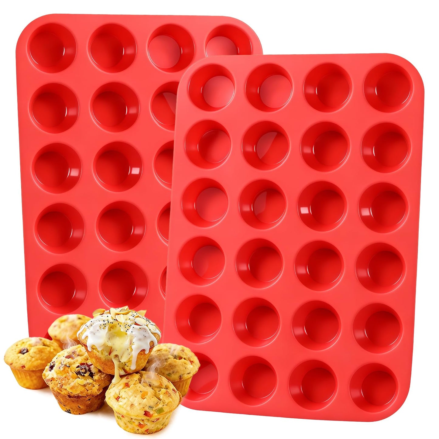 12 Cups Silicone Muffin Pans for Baking Cupcake Pan Nonstick Silicone Molds