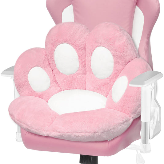 ELFJOY Cat Paw Cushion Comfy Plush Chair Cushions for Office Computer Gaming Chairs Soft Cute Floor Pillow for Dining Room Bedroom Decor (23.6" x 27.6" Pink)