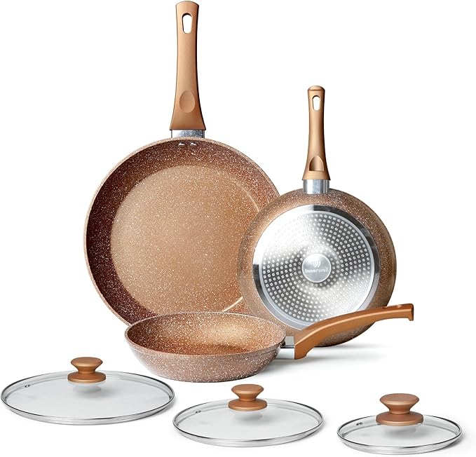 Innerwell Nonstick Ceramic Frying Pans Skillets Set 8"+9.5"+11"