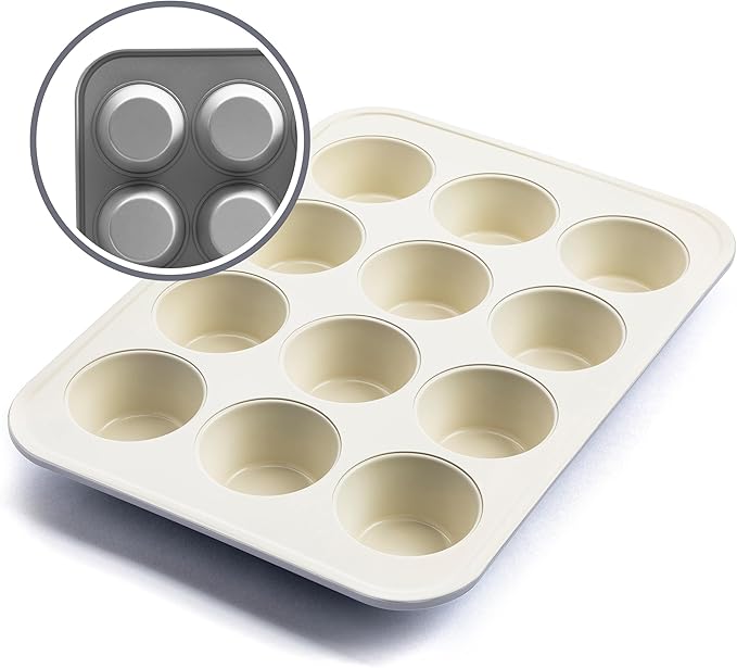 GreenLife 12 Cup Ceramic Nonstick Muffin Pan, Navy