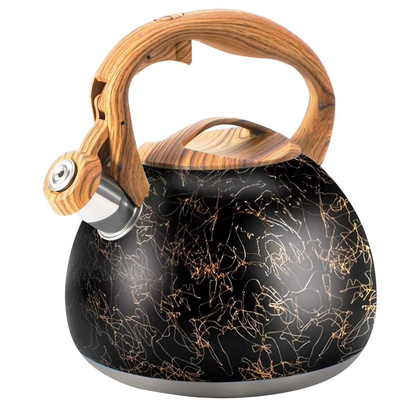 Foedo 3.2Qt Stainless Steel Whistling Tea Kettle Stovetop, Dark Green