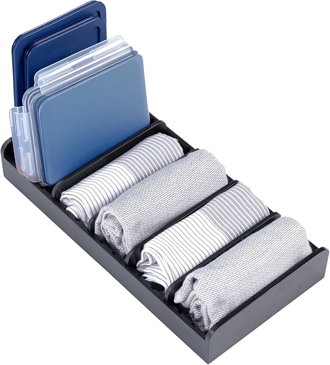 KitchenEdge Kitchen Towel & Storage Organizer, Acacia