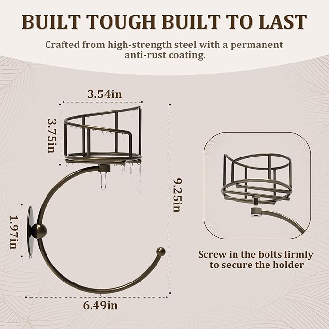 Hand Towel Holder for Bathroom with Vintage Wall Mounted Candle Holder, Rustproof Anti-Corrosion Alloy Unique Bronze Towel Hook, Sturdy Coat Hanger for Vintage Kitchen Bathroom Decor and Accessories