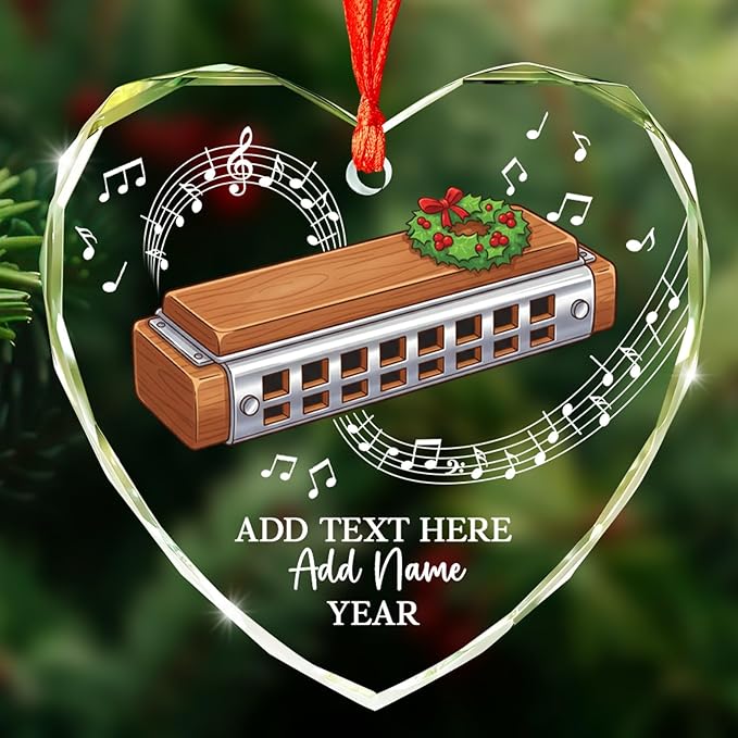 Personalized Oboist Christmas Glass Ornament 2026, Oboe Teacher Christmas Tree Ornaments, Custom Text Name & Year Oboe Ornament Gift for Student Friend, Musical Instruments Xmas Decorations