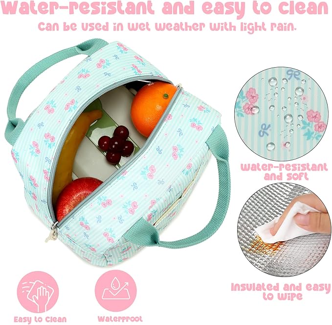 Bluboon Lunch Box for Women Cute Lunch Bag Reusable Insulated Lunch Bags Large Capacity Lunchbox Cooler for Work Picnic or Travel