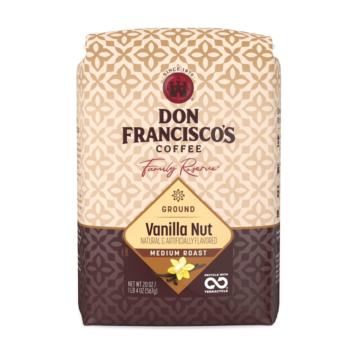 Don Francisco's Vanilla Nut Ground Coffee, Medium Roast, 20 OZ Bag