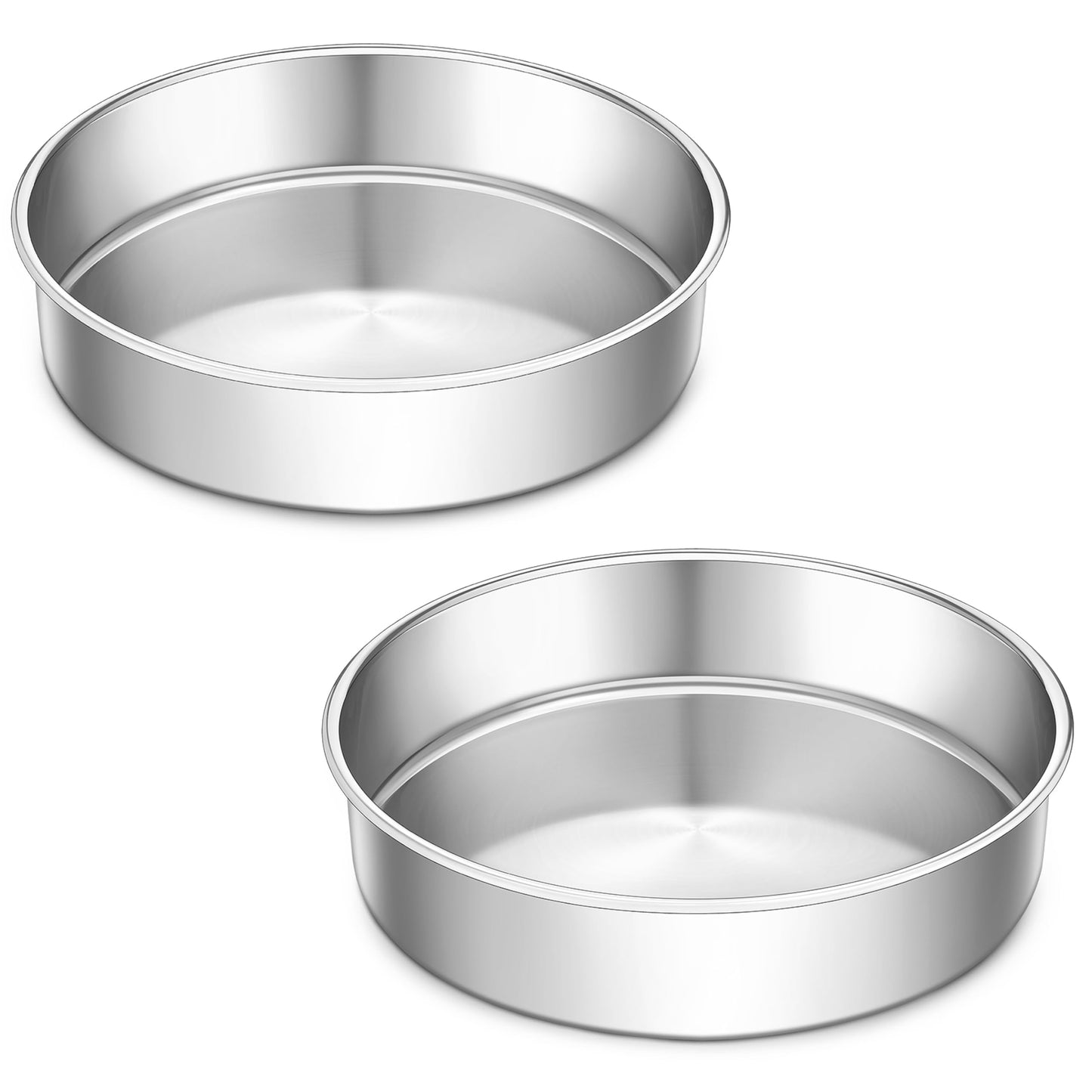 LIANYU 6 inch Cake Pans for Baking, Round Cake Pan Set of 4, Nonstick Stainless Steel Baking Tin Bakeware for Birthday Wedding Party, Non Toxic Coating, 3 Inch Deep