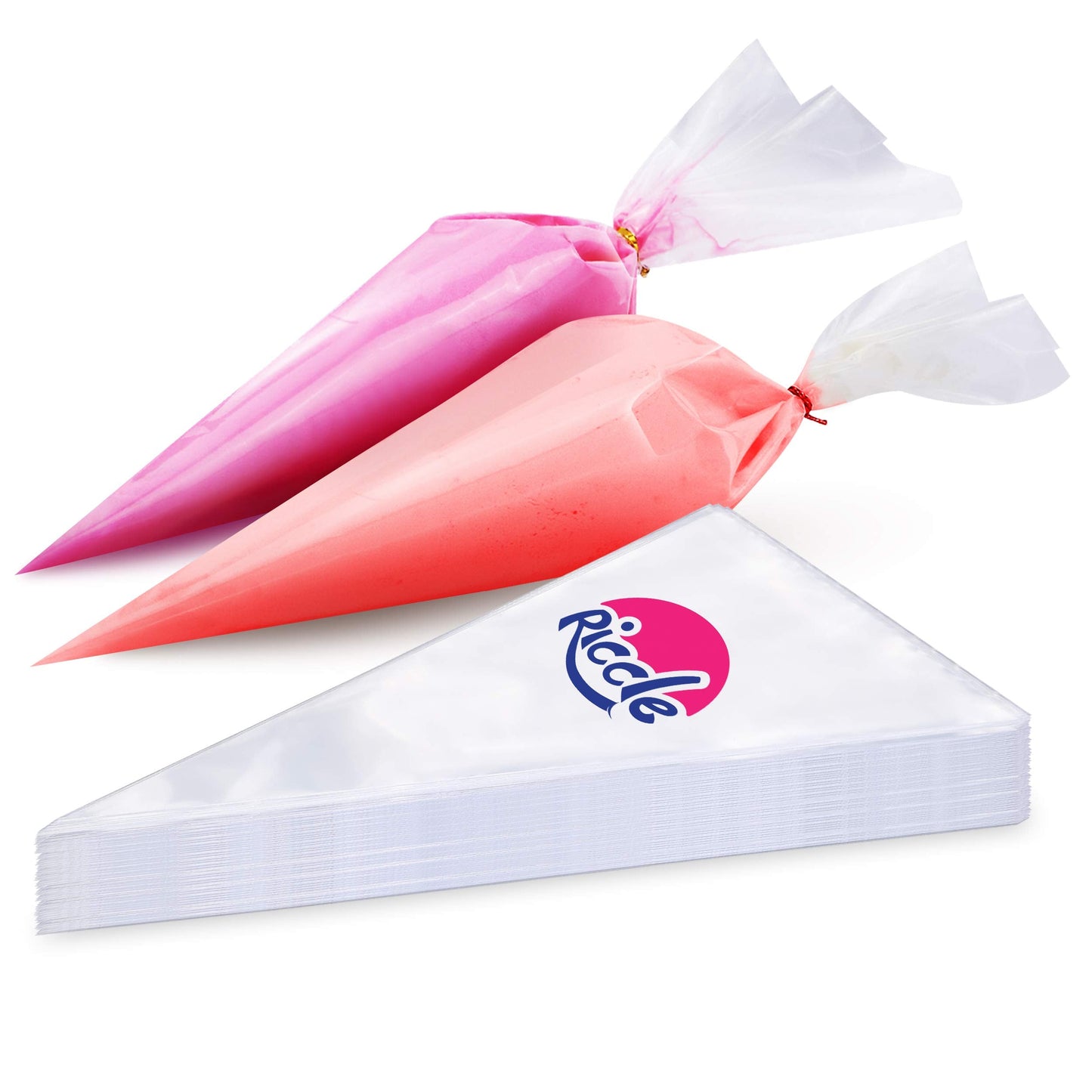 Riccle Extra Large 24 Inch Piping Bags - 100 Textured Anti Burst Thickened Disposable Pastry Bags - Icing Piping Bags for Frosting - Ideal for Cakes and Cookies Decoration