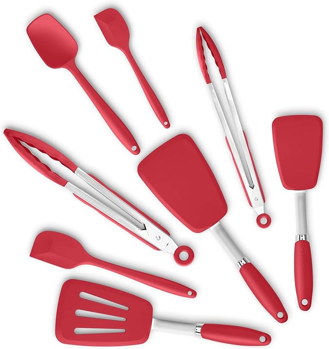 3-Piece Silicone Spatula Set, 600°F Heat Resistant, Orange
