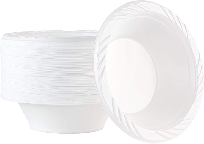 100 Count Disposable 6 Inch White Plastic Dessert Plates