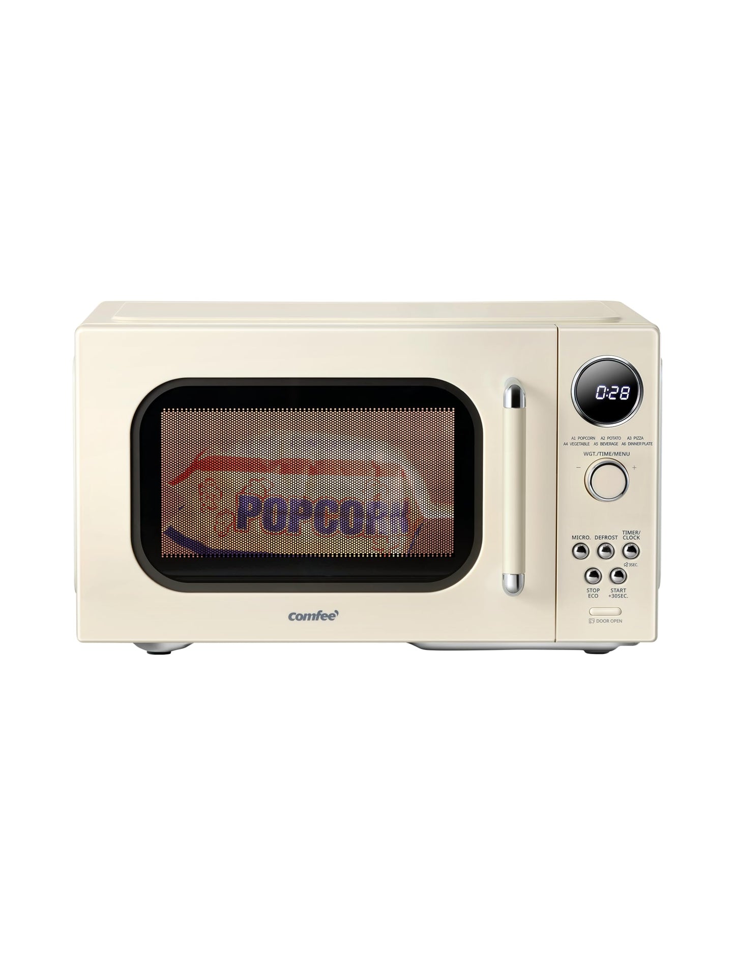 COMFEE' Retro Microwave Oven, 0.9 Cu.Ft 900W Countertop, Apricot