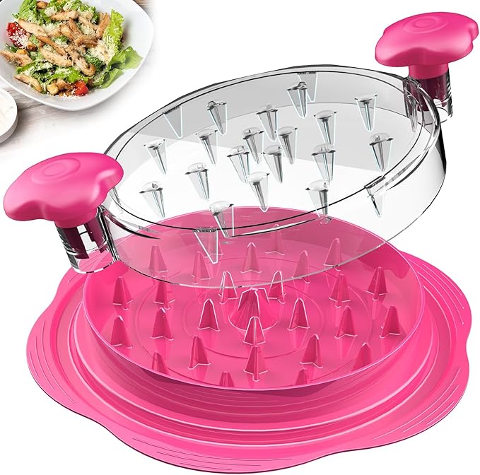 Chicken Shredder Tool Twist Large Meat Shredder with Brush&Fork, Brown