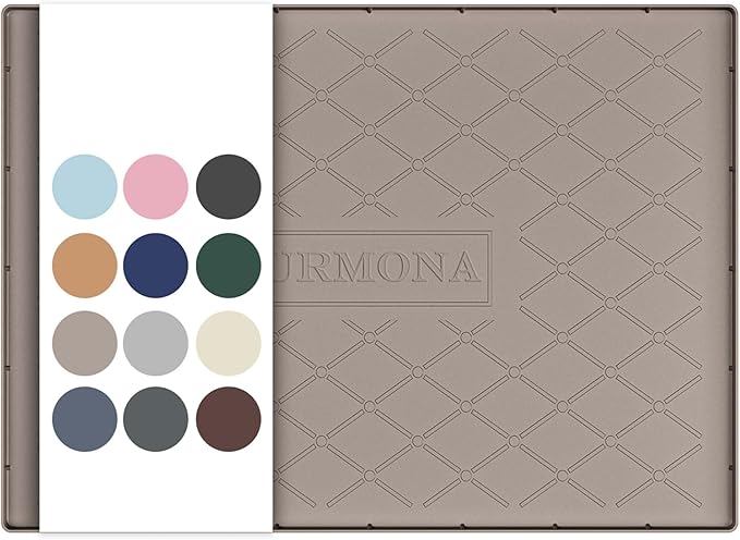 URMONA 28" x 22" Waterproof Silicone Mat in Multiple Sizes & Colors, Under Sink Mat for Kitchen & Bathroom, Pet Food Pad for Dogs & Cats, Kitchen Cabinet Liner, Multi-Purpose for Storage(Beige)