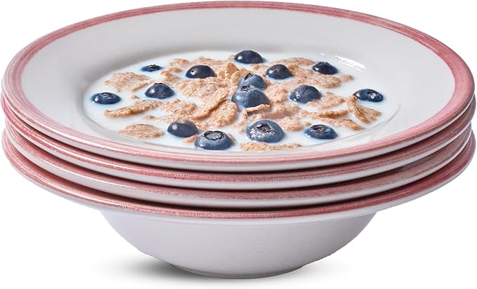 Portmeirion Potter's Mist Oatmeal Bowl - Red, Set of 4