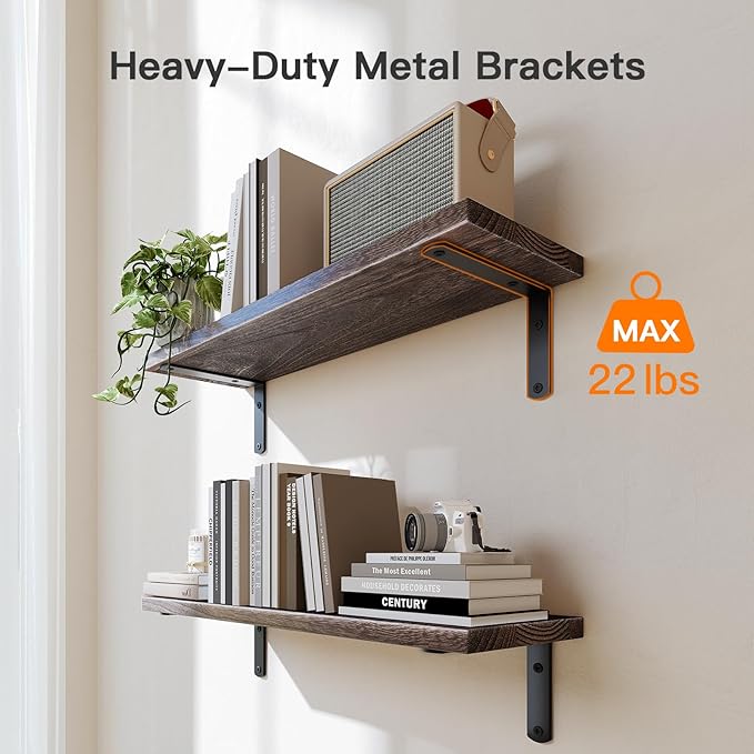 Amada Bathroom Shelves Over Toilet with Storage Basket, Floating Wall Shelf for Home Organization & Wall Decor, Bathroom/Kitchen/Living Room Shelves–Rustic Brown | with Storage Basket, Wall Decor, Bathroom, Kitchen, Living Room
