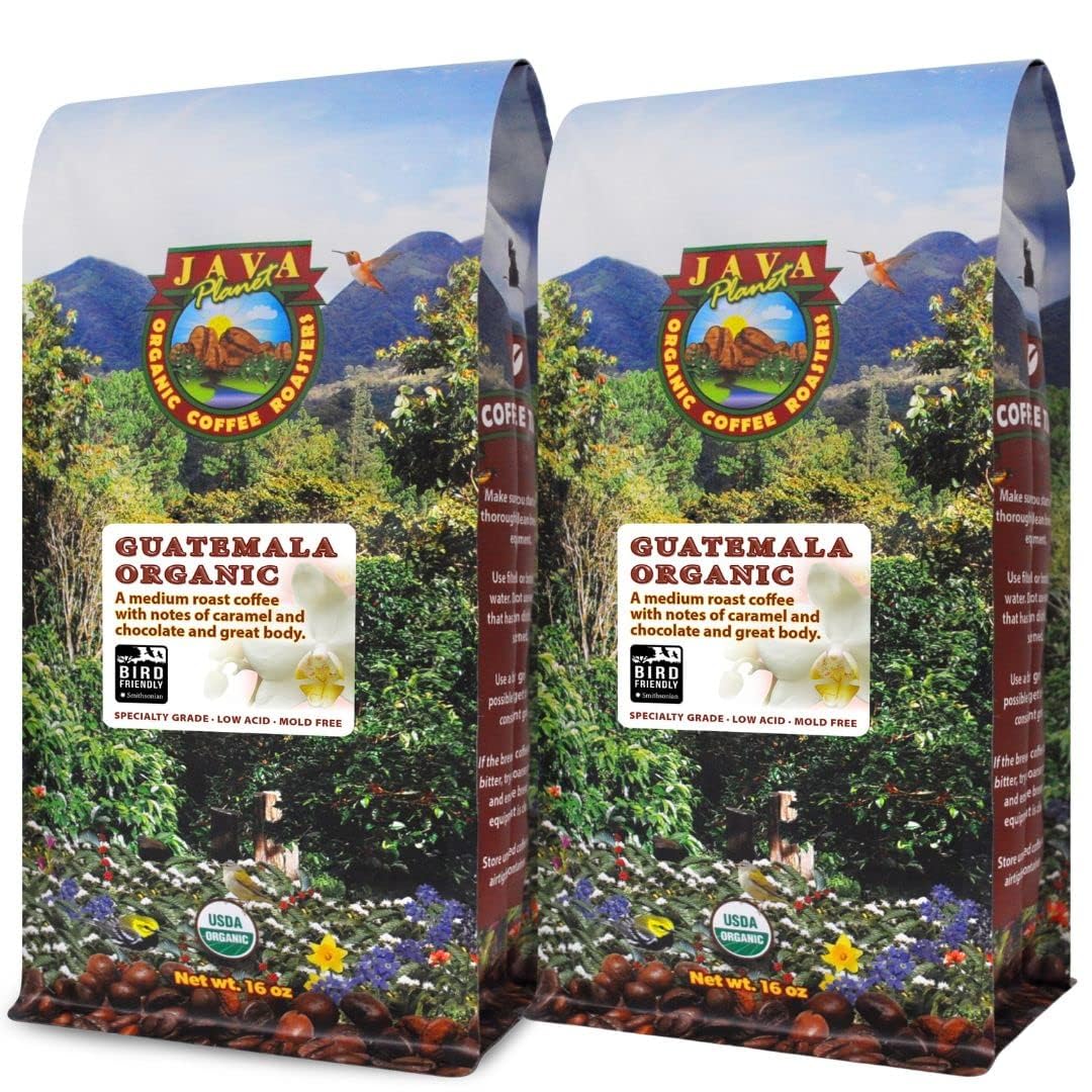 Java Planet Low Acid Organic Whole Bean Coffee, Papua New Guinea, 16 oz