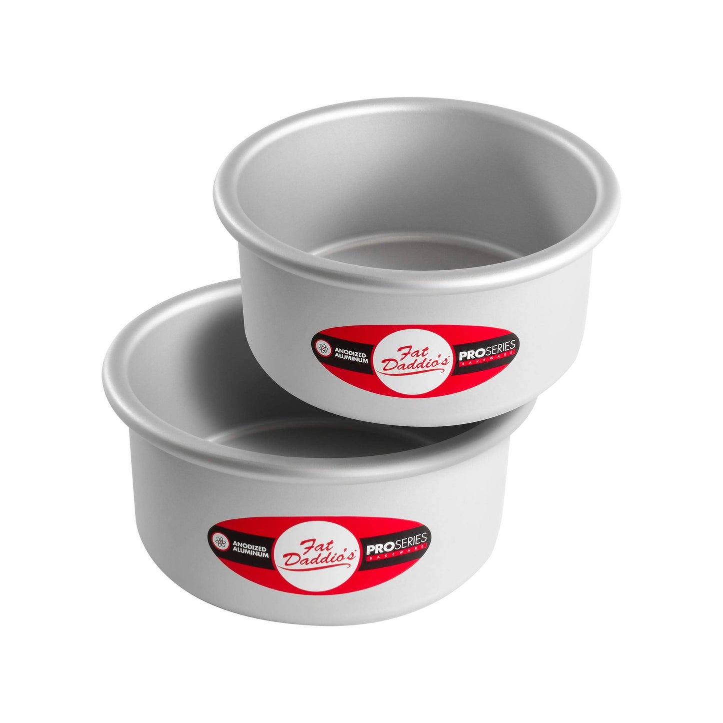 Fat Daddio's Anodized Aluminum Round Cake Pans, 2 Piece Set, 5 x 2 Inch
