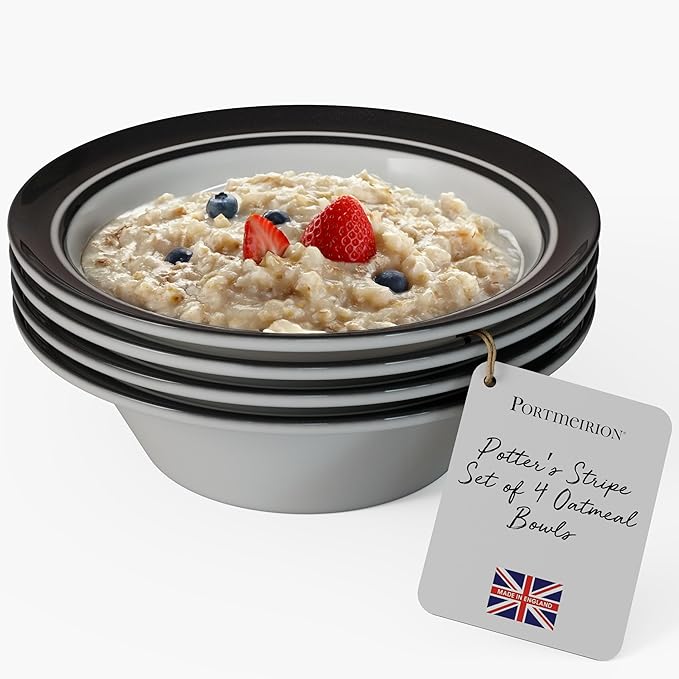 Portmeirion Potter's Mist Oatmeal Bowl - Red, Set of 4