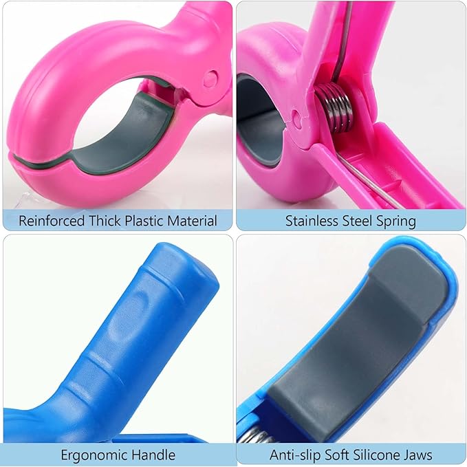 8 Pcs Beach Towel Clips for Beach Chairs, Towel Holder for Beach Chair Pool Chair on Cruise, Jumbo Size Heavy Duty Clothes Pins, Beach Chair Clips to Keep Your Towel from Blowing Away (Pink, Blue)