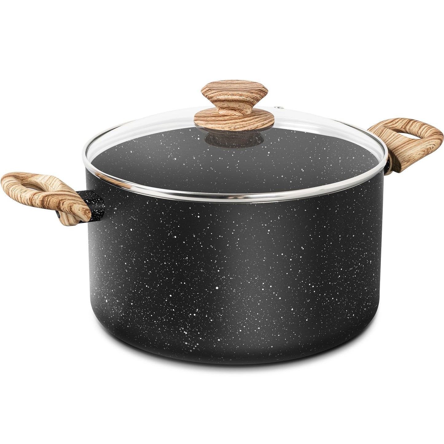 MICHELANGELO Nonstick Cooking Pot - 6 Quart Soup Pot with Lid for Family Meals, Non-Toxic Stockpot with Stay-Cool Handles, Induction Ready, Easy Cleanup, PFOA & PFOS Free