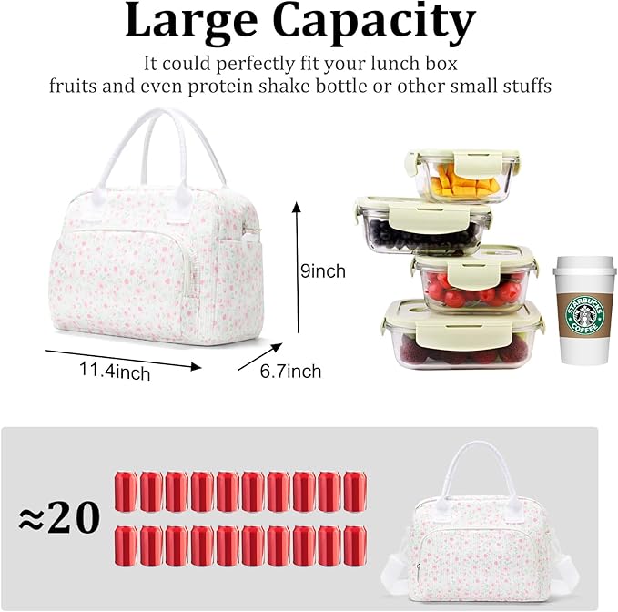 MEXS Insulated Lunch Bag for Women Men Large Reusable Lunch Box Adult Leakproof Portable Cooler Tote Bags for Work Picnic