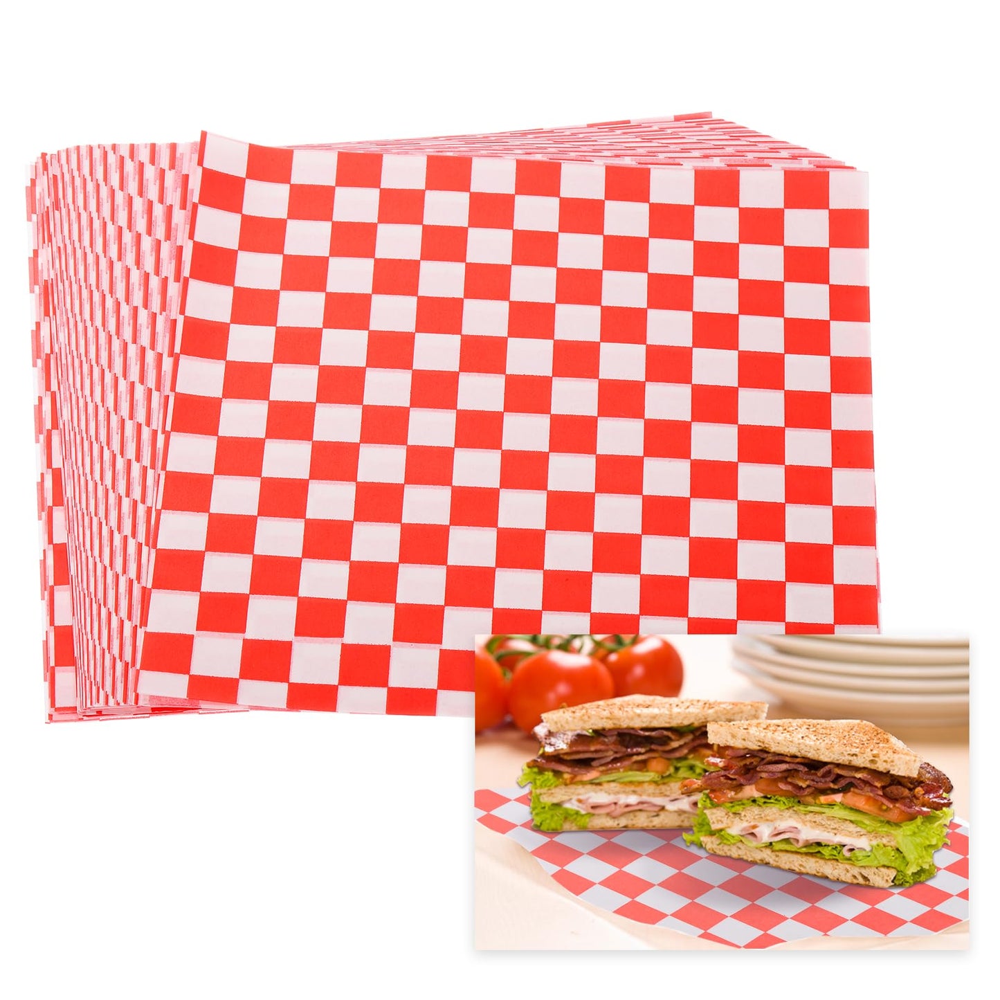 PATIKIL 8.7" x 8.7" Waxed Paper Sheets, 100Pcs Square Pattern Oil-absorbing Dry Food Wrapping Paper for Bakery Coffee Shop Home Baking Kitchen DIY, Blue