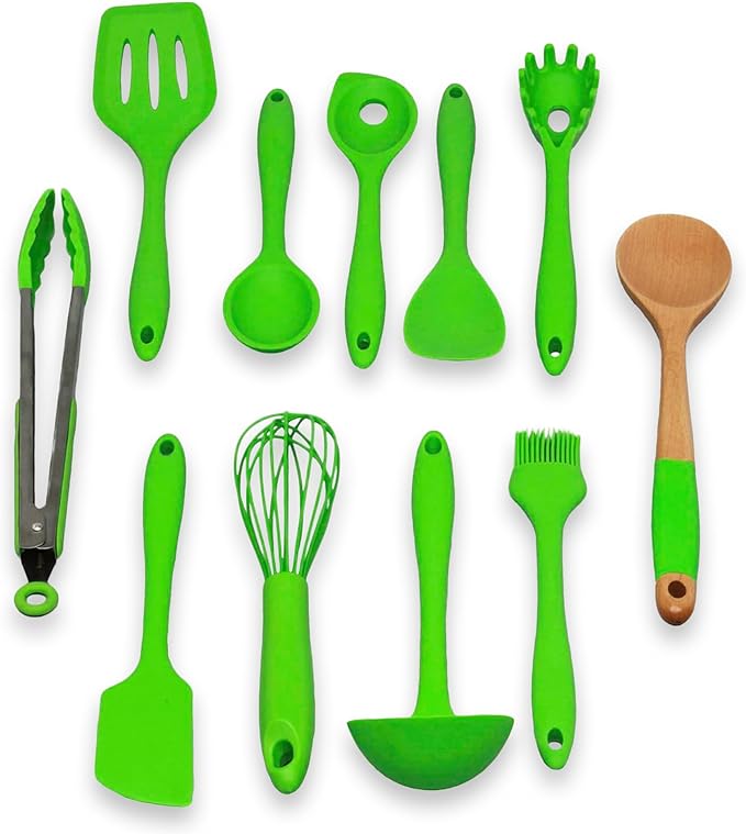 Chef Craft Premium Silicone Kitchen Tool and Utensil Set, 9 Piece, Red