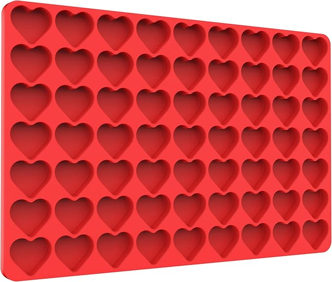 Tadonyny Heart Silicone Candy Molds for Gummy Chocolate, Heart Ice Cube Resin Sheet with Scraper (L)