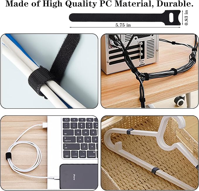 N NOROCME 192 PCS Cable Management Kit 4 Wire Organizer Sleeve, 11 Cable Holder