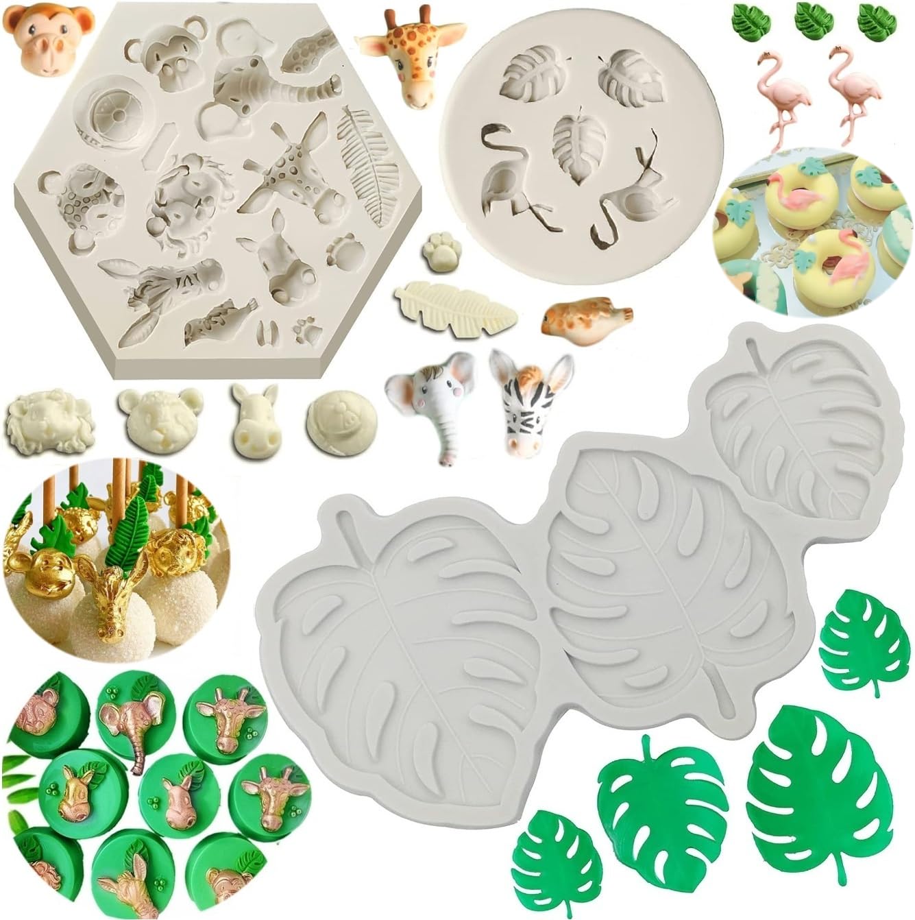 Roses Mold Flower Silicone Cake Molds for Chocolate Sugarcraft Fondant 2Pcs