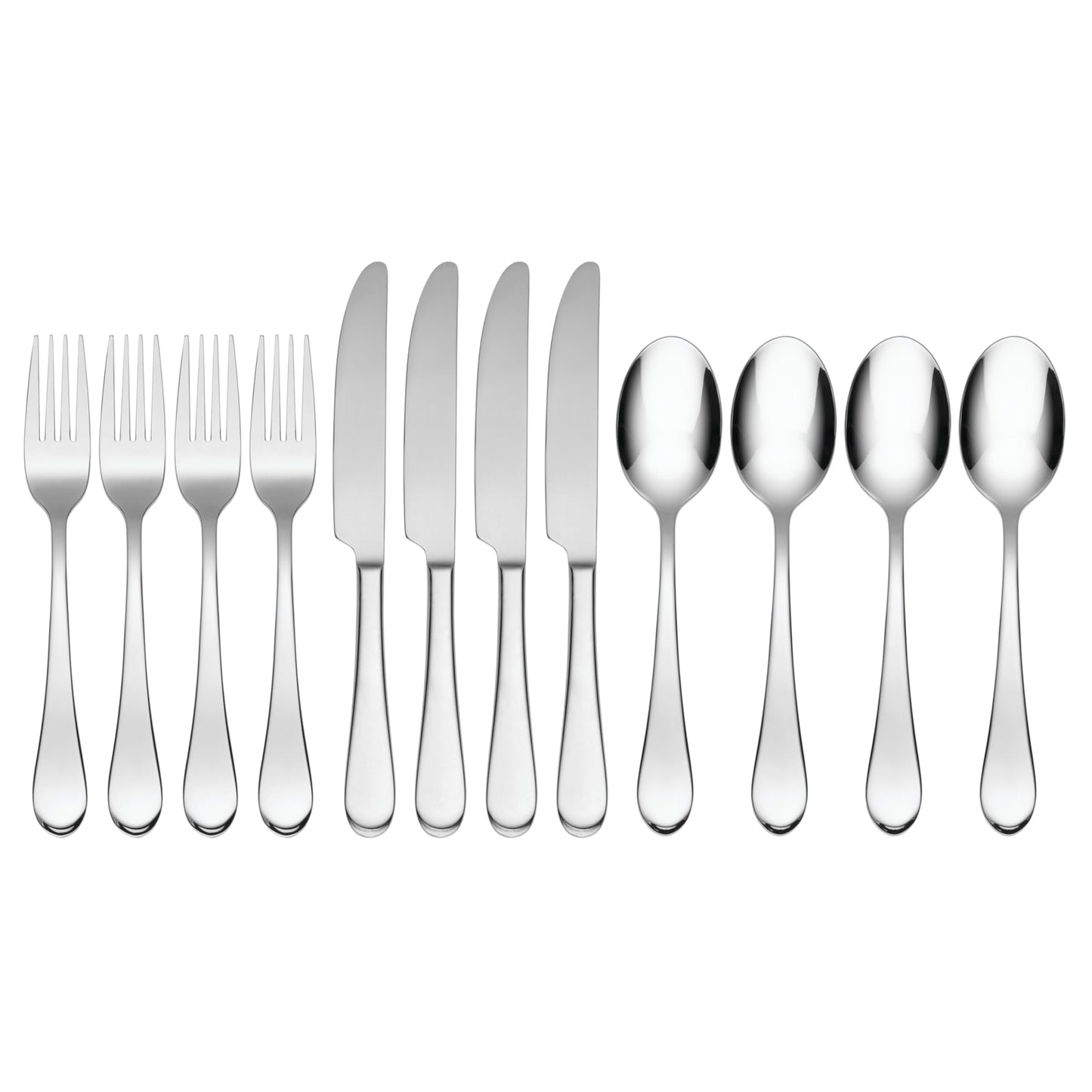 Oneida Icarus Satin 45-Piece 18/0 Silverware Set for 8, Flatware