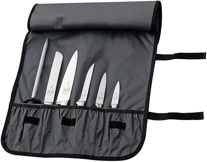 Mercer Culinary Double-Zip 17-Pocket Knife Case,Black
