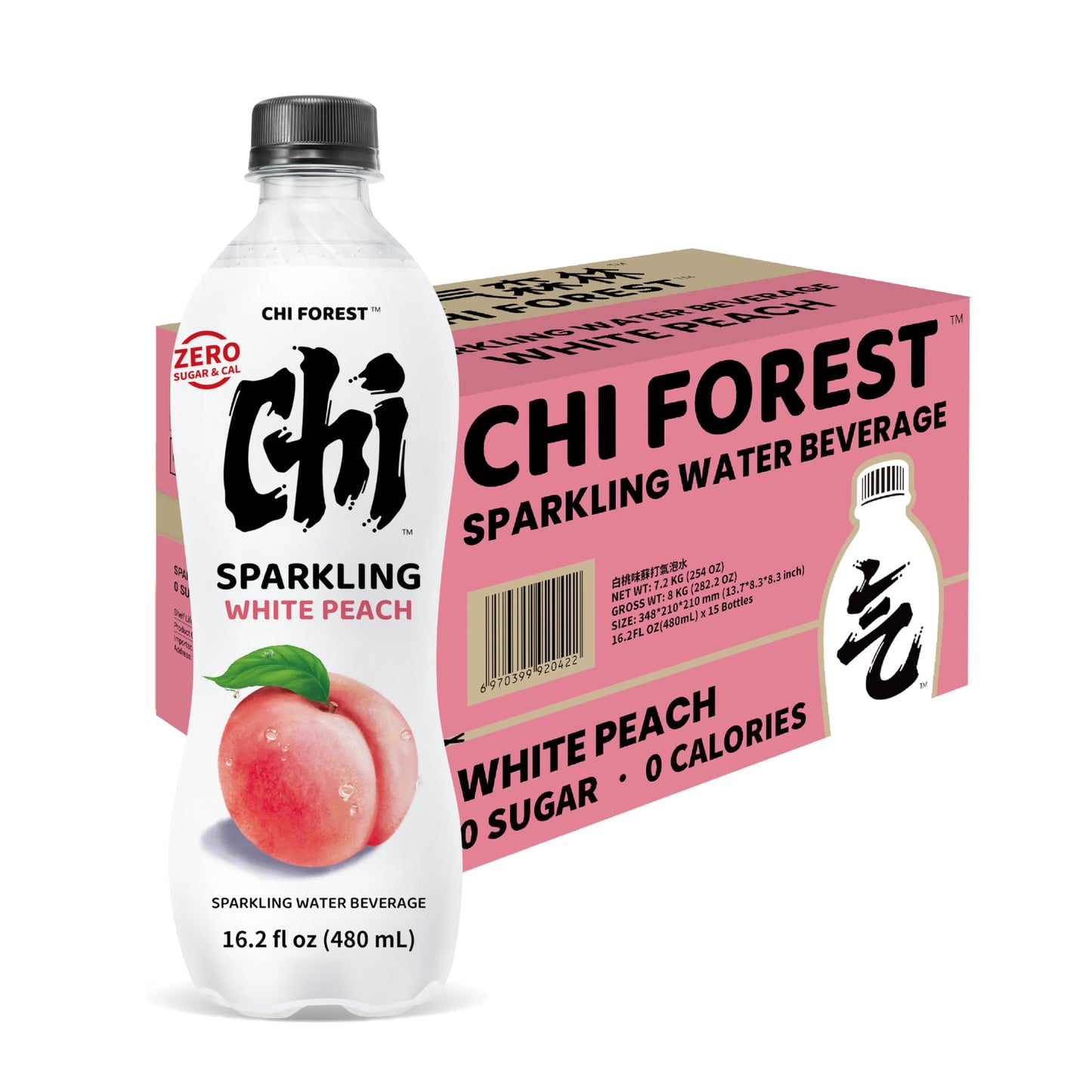 CHI FOREST Mango Sparkling Water Beverage, Zero Sugar Drinks, Zero Artificial Flavor, 11.16 fl oz Cans (Pack of 24)