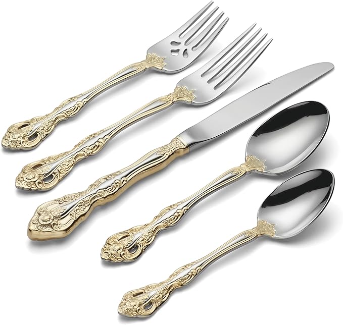 Oneida Golden Michelangelo 5 Piece Fine Flatware Set, Service For 1