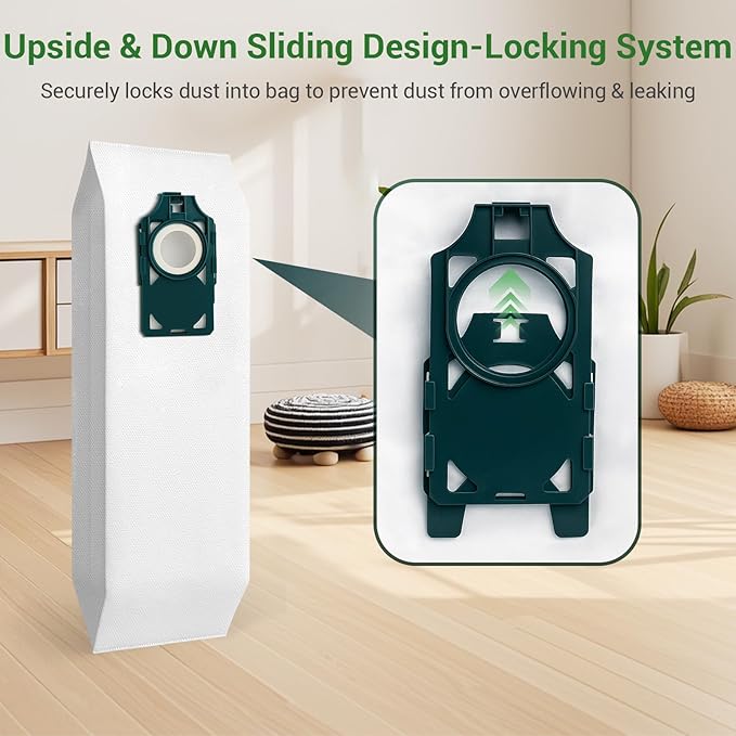 10 Pack SLH-6 HEPA Vacuum Bags for Riccar Supralite R10, R10P, R10S, R10CV, R17, RLH-6, RLHC-6 Vacuum Bag for Simplicity Freedom Upright Vacuum Cleaner SLH-6, S10S, S10D, S10CV, S10P, S10, S10SAND