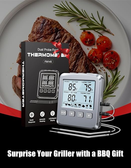 Vuwwey Dual Probe Meat Thermometer Digital for Cooking, Grilling & Smoking