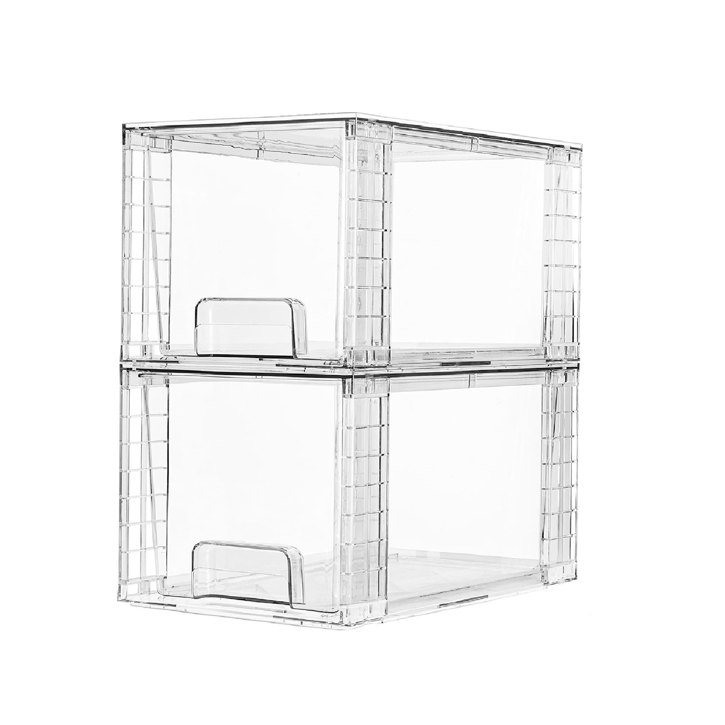 Vtopmart 2 Pack Large Stackable Storage Drawers, Clear