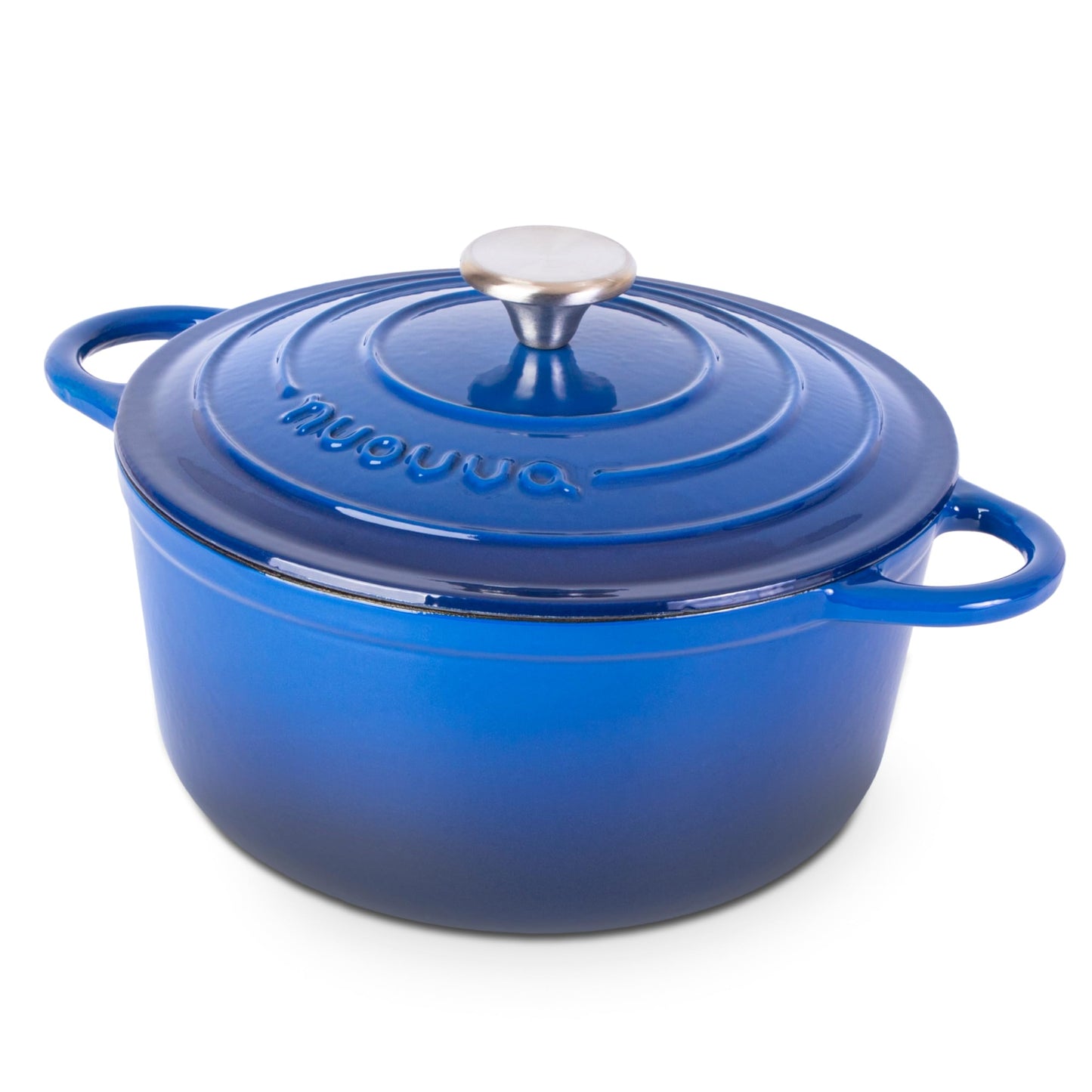 Nuovva Enamelled Cast Iron Dutch Oven Pot with Lid – 6.4 Quart Non Stick Casserole Pot – Heavy Duty & Oven Safe up to 500° F for Bread Baking, Braising, Stews, Roasting – 28cm Black