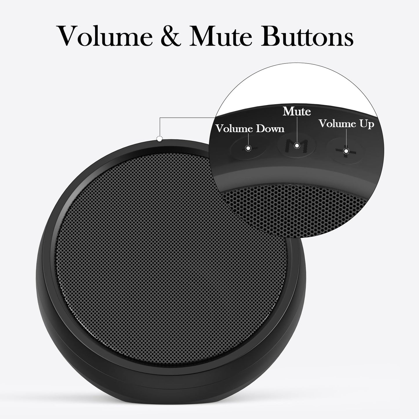 ABRRU USB Computer Speaker for Laptop, External Speakers for Desktop Computer with Crystal Clear Sound, Rich Bass and Volume Buttons, Plug-N-Play (Black)