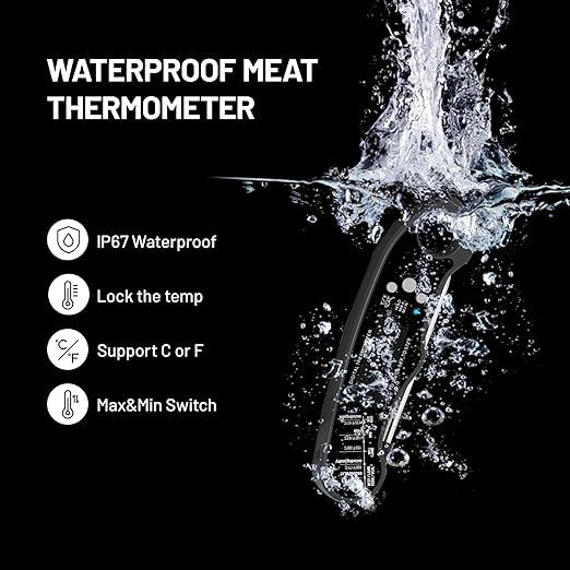 𝟮𝟬𝟮𝟲 𝙐𝙥𝙜𝙧𝙖𝙙𝙚𝙙 Instant Read Digital Meat Thermometer by puxyblue - 2 Pack Waterproof & Super Fast Food Thermometer Widely Used for Indoor & Outdoor Cook, Grill, Bake, BBQ, Candy Making