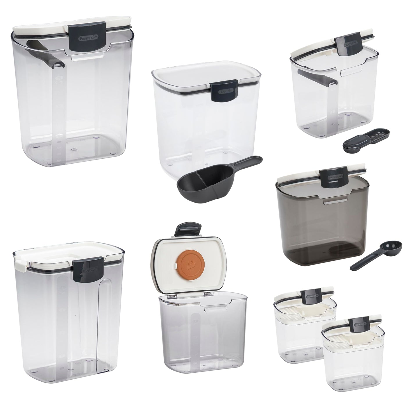 Progressive ProKeeper Baker's Airtight Kitchen Storage Canister Container Set for Flour, Sugar & More, Keeps Ingredients Fresh, with Accessories (Turquoise, 6- Piece)
