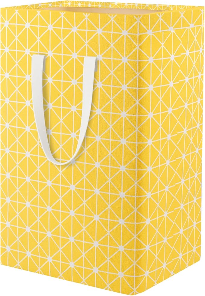 Waterproof Laundry Hamper Collapsible Laundry Basket Leather Handle Laundry Bag Large Clothes Storage Toy Organization for Bathroom Bedroom Laundryroom College Dorms (Nursery Bins Boxes-004)