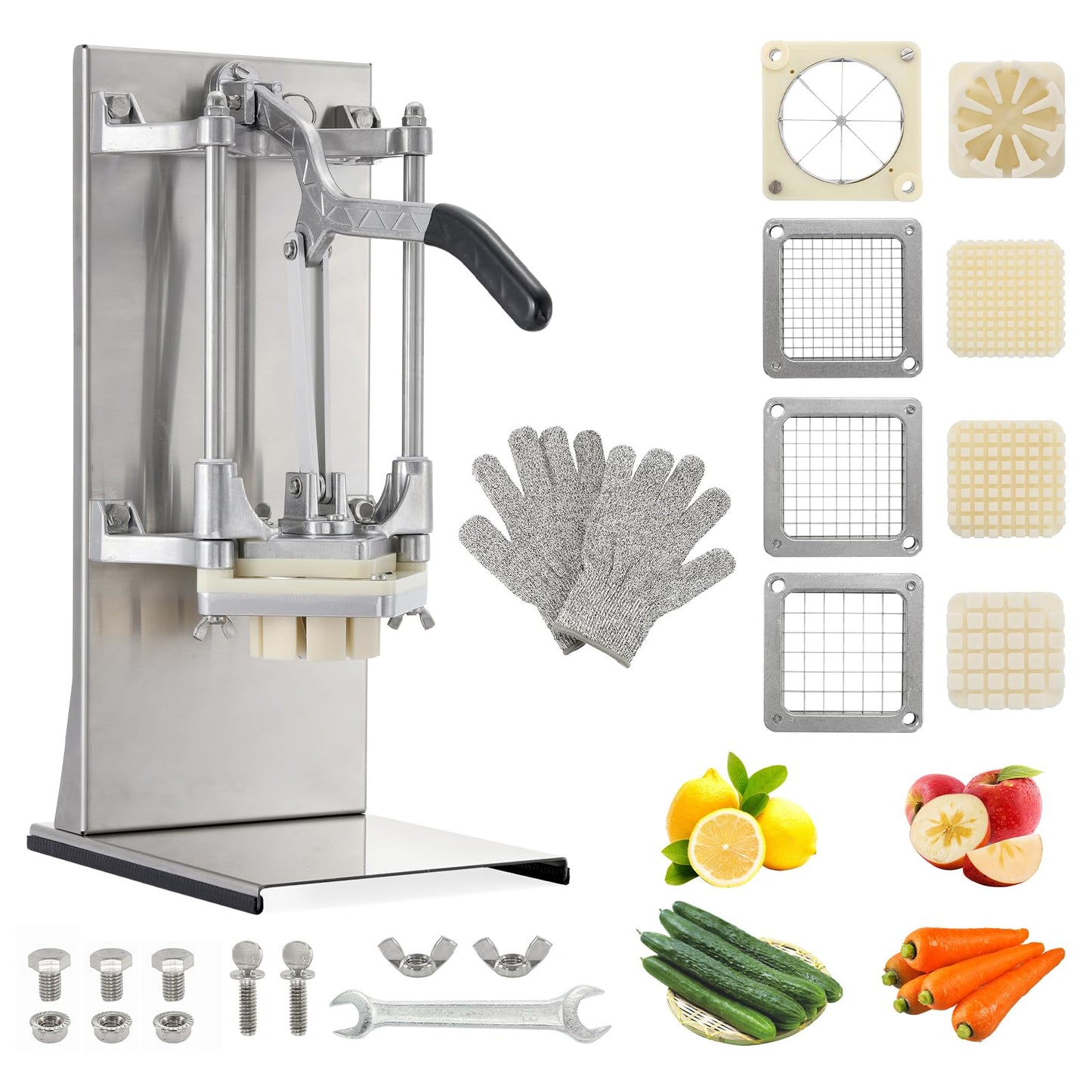 POWLAB 4-in-1 Commercial French Fry Cutter, 4-Blade Vegetable Chopper