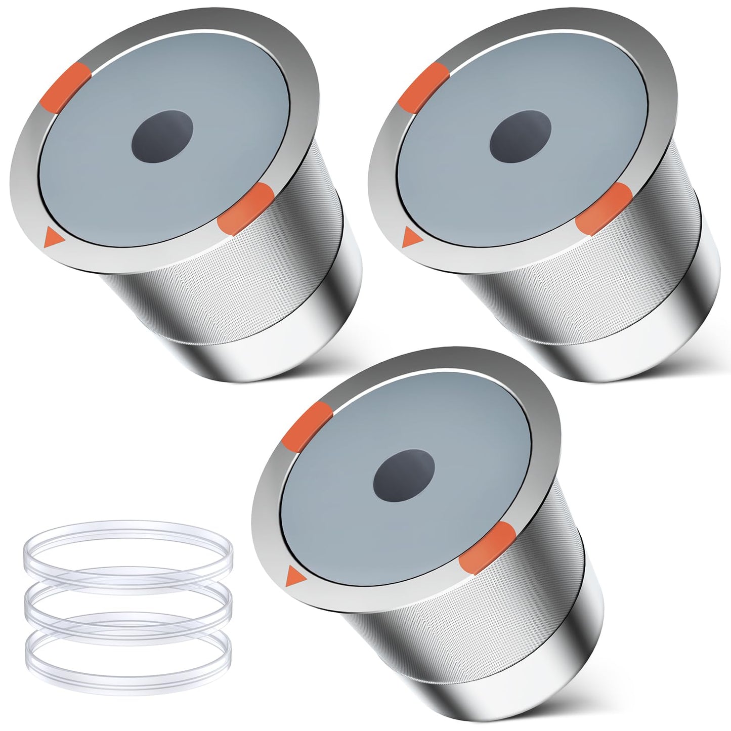 Reusable k Cup Coffee Filters,Universal stainless steel Refillable k Cups Filter Use for K 2.0 and 1.0 Coffee Makers-brewers (4pack)