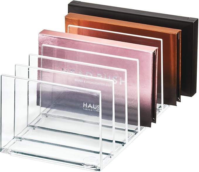 iDesign The Sarah Tanno Collection Plastic Cosmetics and Makeup Palette Organizer, 7-Compartment, Clear, 20.3 cm × 10.1 cm × 7.6 cm