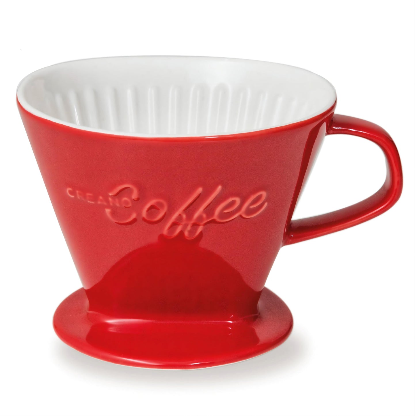 Creano XXL Porcelain Coffee Dripper Blue - Ceramic Cone Brewer - Pour Over Coffee Maker - Filter Size 4 - huge and heavy quality 800gr/28oz - 6 Colours availeble