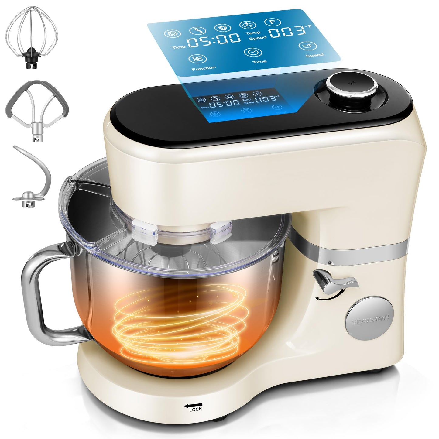 VIVOHOME Stand Mixer with Dough Proofing, 6-Quart Tilt-Head Mixer, Black